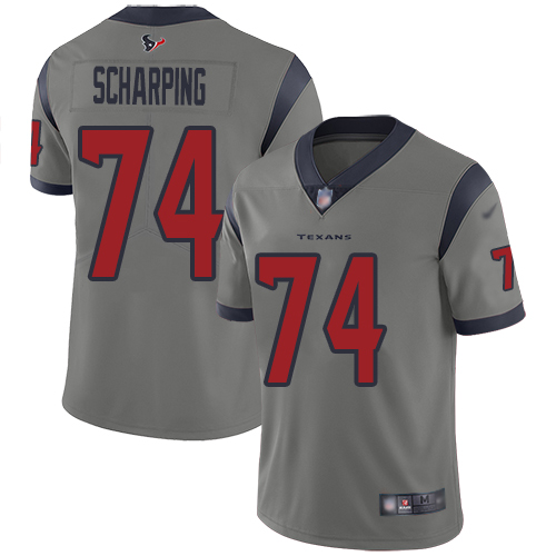 Houston Texans Limited Gray Men Max Scharping Jersey NFL Football #74 Inverted Legend